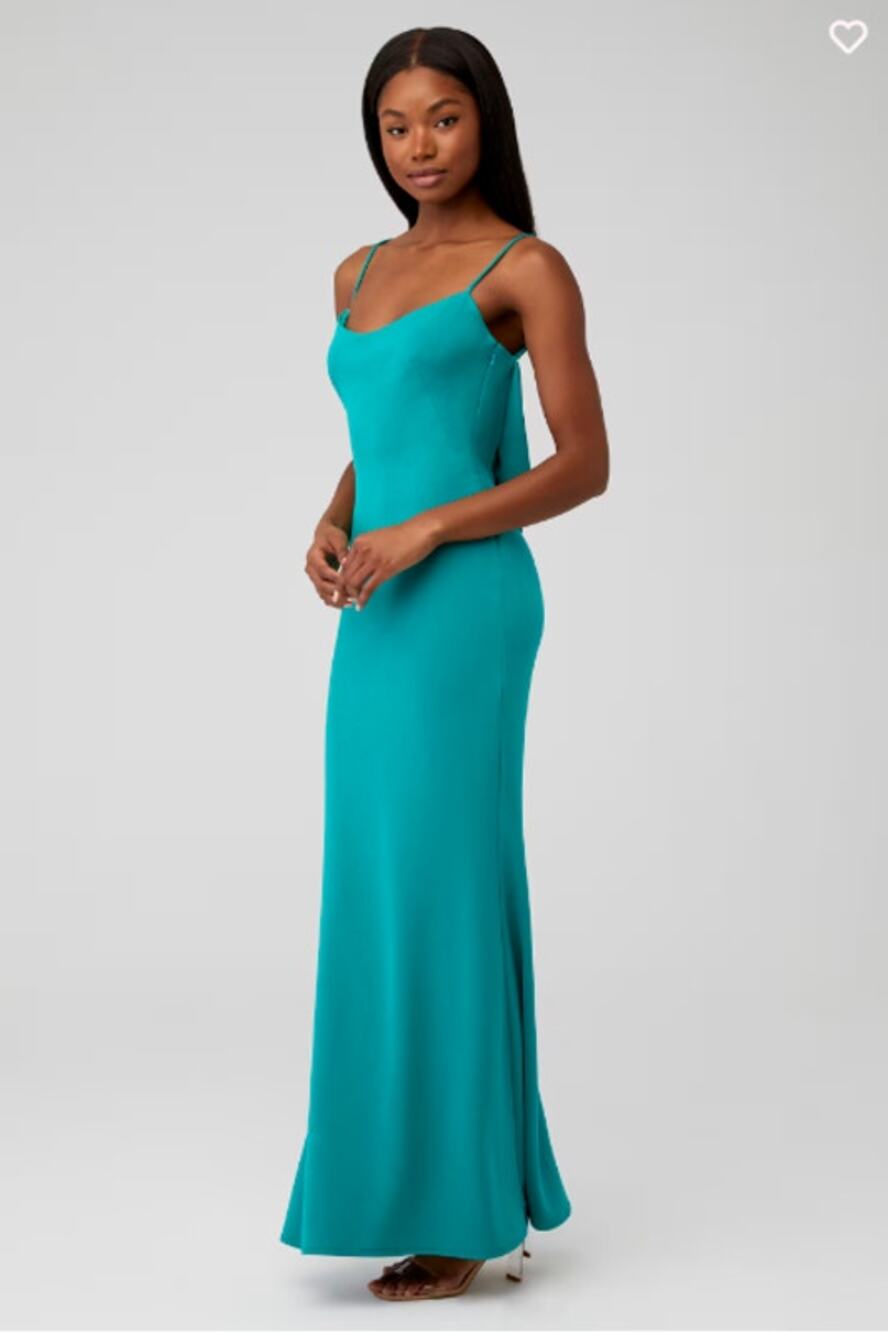 Katie May Damn Gina Dress Teal Back Cowl Elegant Formal Cocktail Dress Medium